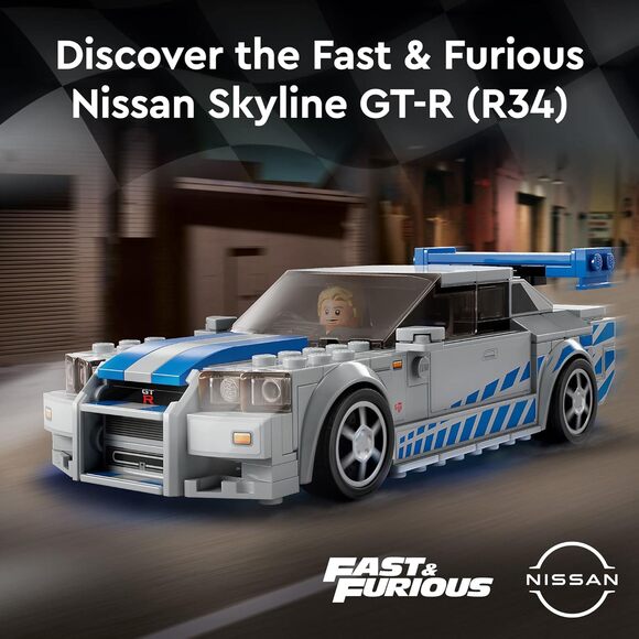 LEGO Speed Champions Nissan Skyline GTR R34 Race Car Building Kit 76917 Kids - Picture 2 of 6